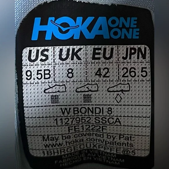 Hoka One One Bondi 8 REFLECTIVE Womens Sz 9.5 Running Shoes Sneakers Blue Yellow - Picture 12 of 13